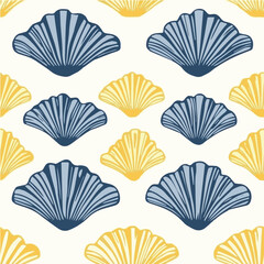 Vector seamless pattern of scallop shell