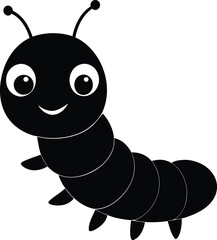 caterpillar vector silhouette art and illustration