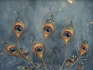 Elegant Seamless Pattern with Feathers in Warm Earth Tones

