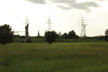 Power Lines in Green Fields