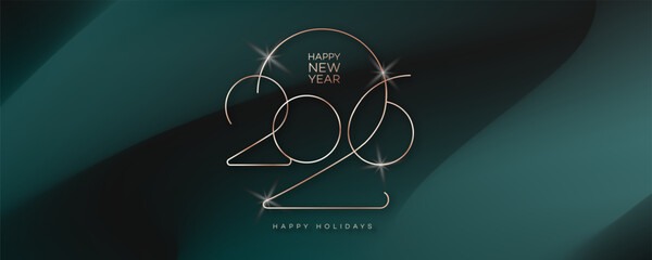 2026 Happy New Year banner modern typography