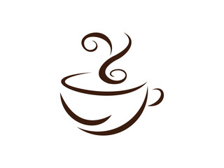 Minimalist Brown Coffee Cup Logo