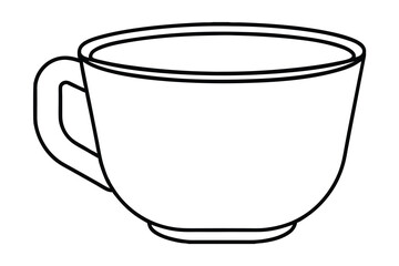 Simple line drawing of a coffee cup tea mug