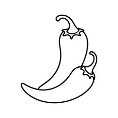 Two line art chili peppers illustration