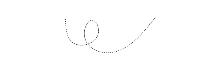 abstract dotted line. Hand drawn curve dotted line vector set.