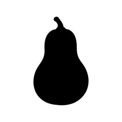 Black silhouette of a butternut squash