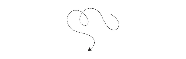 abstract dotted line. Hand drawn curve dotted line vector set.