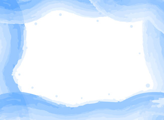 Blue watercolor frame with textured edge
