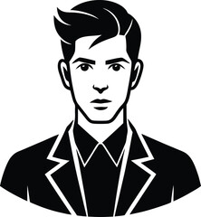 Elegant stylized vector illustration of a young man in a suit