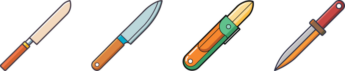 Flat Craft Knife Illustration Precision Cutting Tool for DIY and Paper Crafts