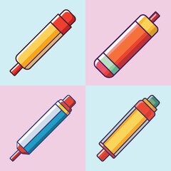 Flat Glue Stick Illustration Office and Craft Adhesive Tool