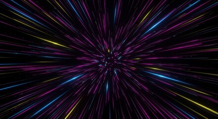 Abstract Background of Light Streaks in Motion Starry Galaxy Night