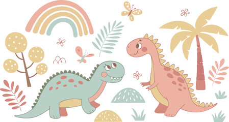 Cute marina life set with fish, whales, seaweed, marina elements for your design, childish hand drawn sea elements. playful and colorful vector illustration of cute underwater sea animals in a cartoon