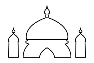 Simple line drawing of a mosque islamic architecture