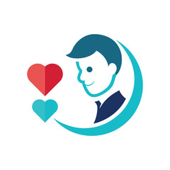 Happy Father's Day, a logo icon with loves