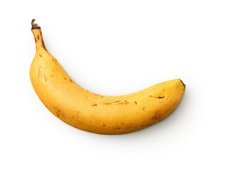 banana with shadow isolated on transparent background