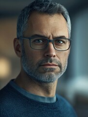 Portrait of a middle aged male software developer in office