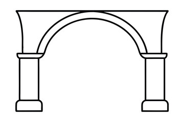 Architectural line drawing classic archway entrance design