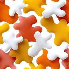 Obraz premium This pattern showcases organic shapes in vibrant autumn colors, perfect for adding a seasonal touch to textiles or wallpaper SEAMLESS PATTERN