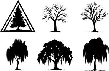 Tree  Vector Silhouettes  Bundle Collection