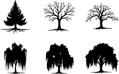 Tree  Vector Silhouettes  Bundle Collection