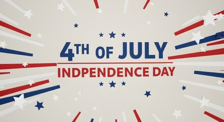 4th of July Independence Day Celebrate Freedom with Patriotic Burst Design