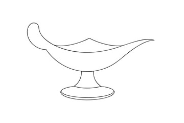 Genie lamp line drawing illustration simple design
