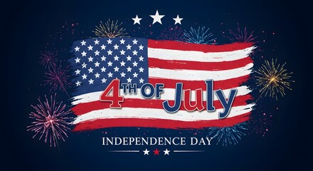 Patriotic 4th of July Fireworks American Flag Independence Day Celebration