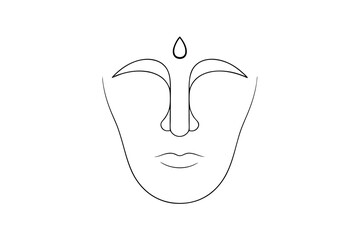 Serene minimalist line drawing of a buddha face