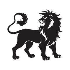 heraldic lion realistic silhouette vector art