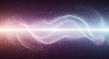 Abstract Background of Particle Wave Sparkle Glitter Light in Space