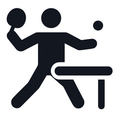 Stylized vector of table tennis player with paddle and ball vector illustration on transparent background representing speed, precision, and competitive spirit in ping pong