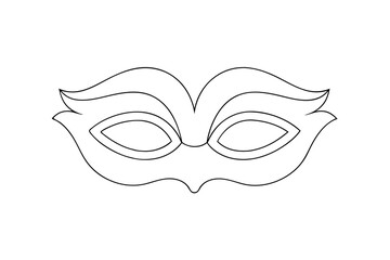 Elegant line drawing of a venetian masquerade mask