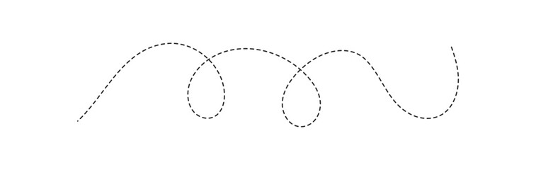 abstract dotted line. Hand drawn curve dotted line vector set.