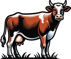 Fototapeta premium a vector illustrsion a Cow solid color with white background