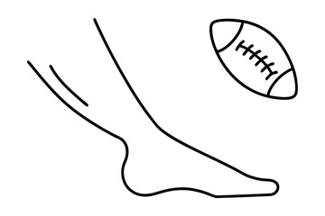 Line drawing of leg and football injury