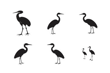 Obraz premium heron silhouette vector art