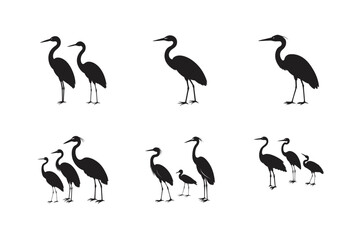 heron silhouette vector art