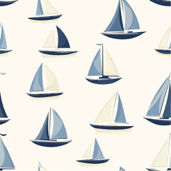 Vector seamless pattern of sailboat