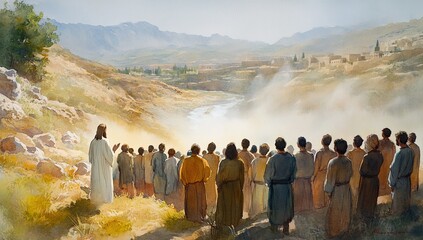 Crowd gathers for teachings in nature