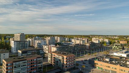 Naklejka premium Aerial View of Raisio City Center, Southern Finland