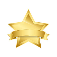 Golden Luxury Star Vector. Premium Elegant Shining Gold Star