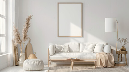 mockup frame in home interior