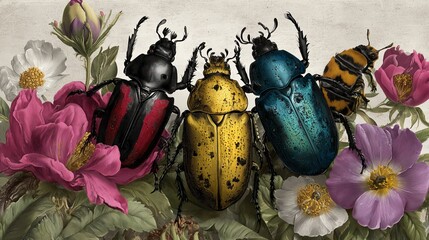 nature themed poster design with vibrant colors and artistic composition