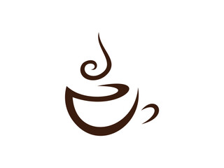 Vector Coffee Logo Design with Artistic Swirl