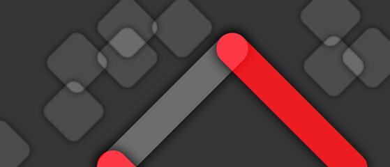Gray Flyer Template with red Stripes and Decorative Rounded Squares