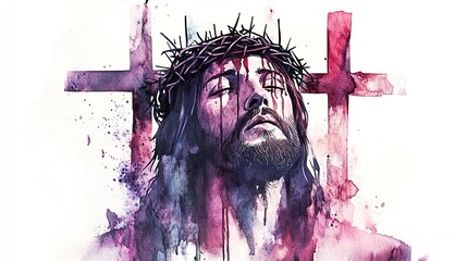 Jesus with a crown of thorns art