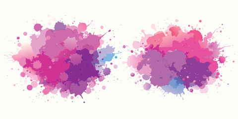  Pink & Blue Watercolor Splash PNG - Vibrant Gradient Paint Splatter Vector Background