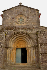 Main façade of the Romanesque church of São Pedro de Rates, northern Portugal