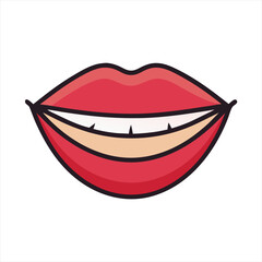 Stylized Illustration of Open Mouth and Teeth for Dental or Cosmetic Concepts